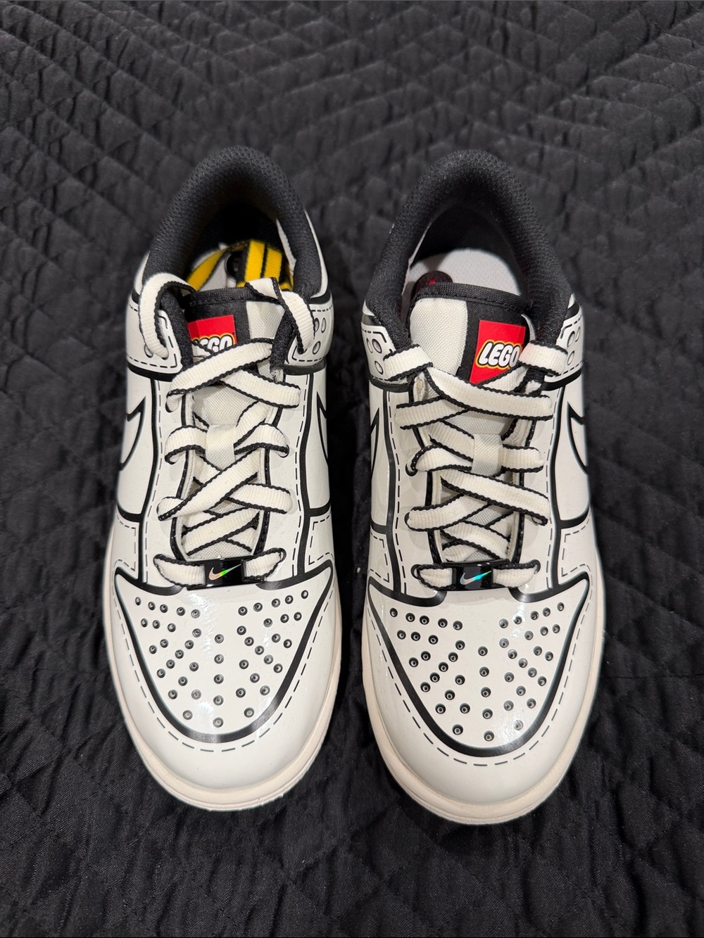 Nike Kids White and Black LEGO Graphic Sneakers
